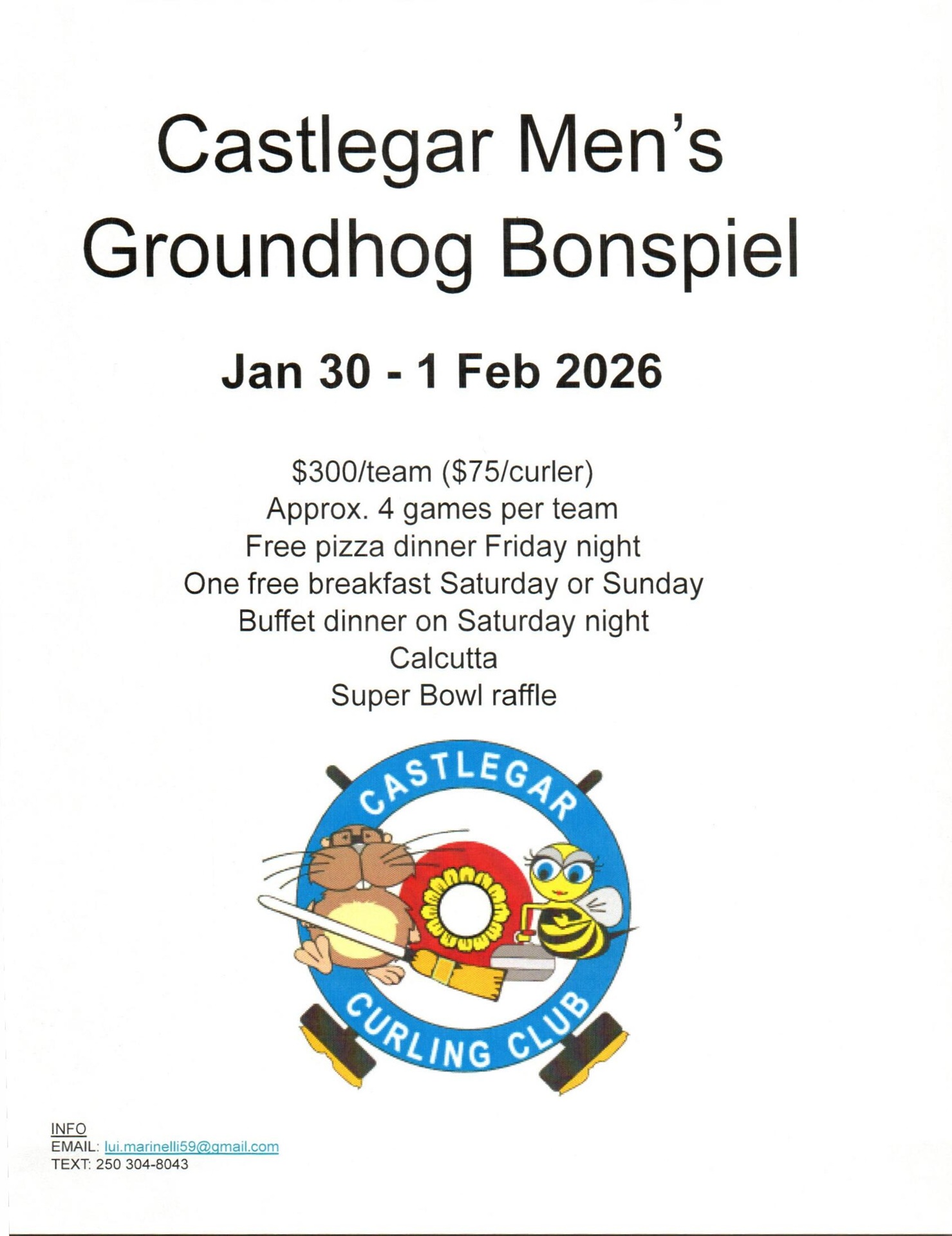 2026 Mens Groundhog Bonspiel